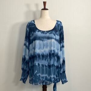 Calvin Klein Tie Dye Blouse Women's 3X Blue
